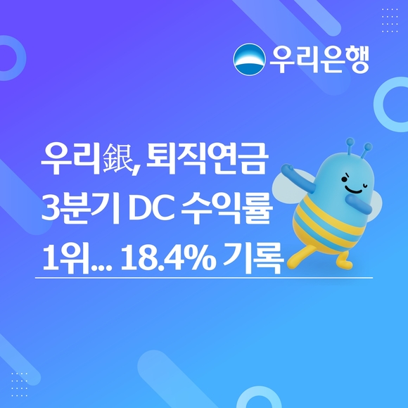우리은행, 3분기 DC형 퇴직연금 수익률 1위