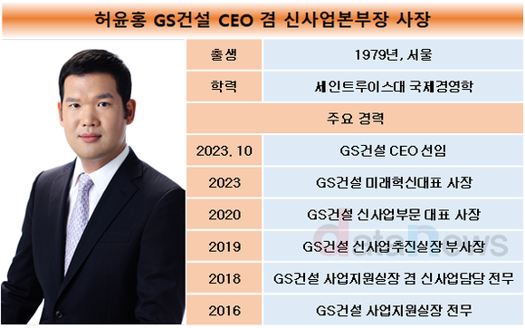 [취재] 신사업서 성과낸 허윤홍, GS건설 대표 맡아 기업 쇄신 힘쓴다