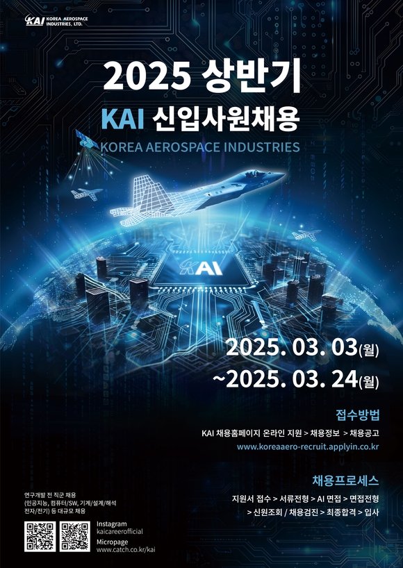 KAI, 2025 상반기 신입사원 채용..미래사업 인재 확보 총력