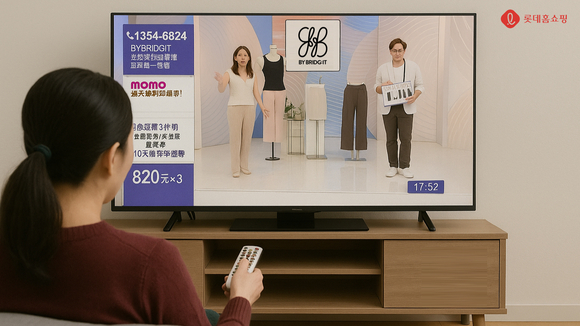 ▲대만 모모홈쇼핑 '바이브리짓' 방송화면 이미지 / 사진=롯데홈쇼핑 롯데홈쇼핑, 글로벌 수출 플랫폼 사업 본격화