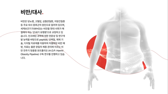 ▲한미약품 연구분야 비만대사 / 사진=한미약품  한미약품, 연내 비만신약 ‘에페글레나타이드’ 허가 신청한다