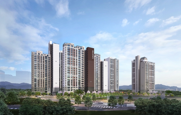 ▲‘힐스테이트 용인마크밸리’ 투시도 / 자료=현대건설  ‘힐스테이트 용인마크밸리’ 분양 중…부동산 규제 피한 수혜단지