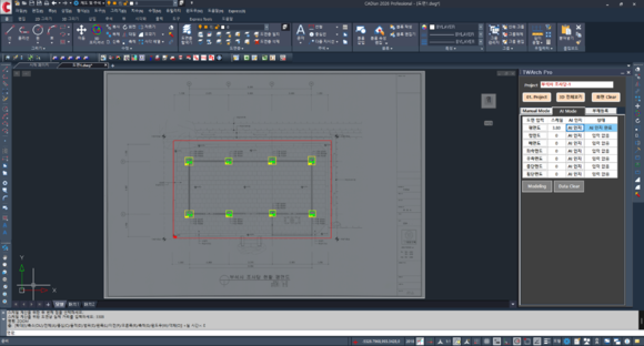 ▲‘CADian TWArch Pro’. AI 도면 인식을 통해 부재 위치를 자동으로 시각화한 화면 / 자료=캐디안 캐디안, 전통 목조건축 가상설계 솔루션 ‘TWArch Pro’ 출시