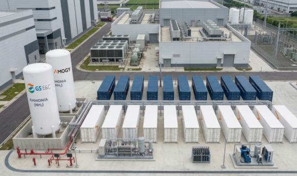 GS건설과 아모지(AMOGY)가 암모니아 기반 분산발전사업 추진을 위해 준비 중인 ‘무탄소 전력 분산발전’을 AI로 생성한 예시 이미지 / 사진=GS건설 GS건설, 아모지와 손잡고 암모니아 기반 전력사업 본격화